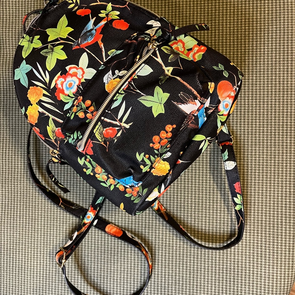 Floral Black Backpack